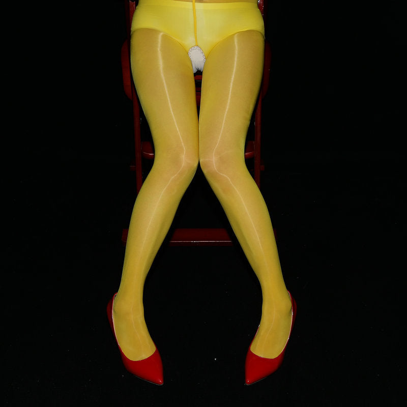 8D Shiny Open Crotch Pantyhose Glossy Sexy Temptation Erotic Stockings Women's Pantyhose Luster912Silk Smooth Socks