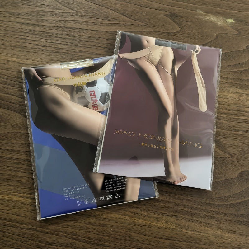 【Capacity】High Density Large Size200Jin Fat MM Black Stockings Silky Invisible Fully Transparent Female Summer U Crotchless Pantyhose