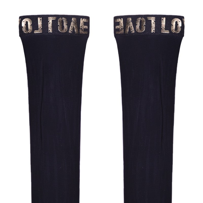 Little Red Matchmaker Men's Letter Breathable Formal Stockings Mirror Mid-Calf Socks Silky Glossy Black Silk Business Footless