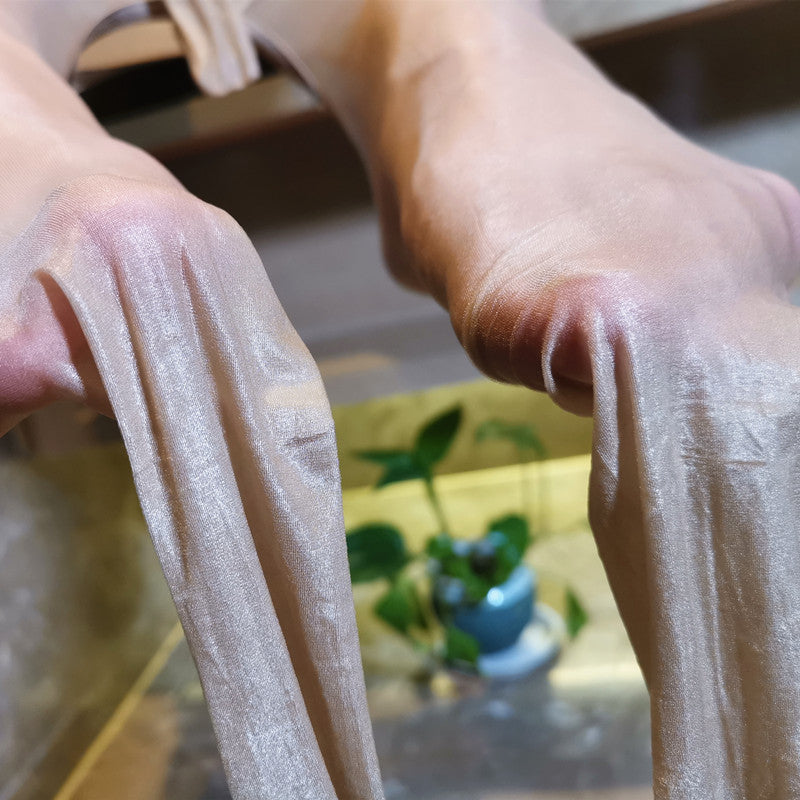 2Ultra-thin1D Men's Shiny Pantyhose Glossy Shiny Leg Socks One-Line Crotch-Free Sexy Stockings