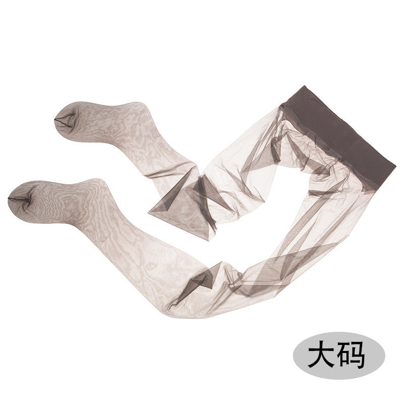 Luo Ying8223Core-spun yarn smooth and seamless360Seamless Plus Size Pantyhose Fully transparent ultra-thin toe caps【Tax Included