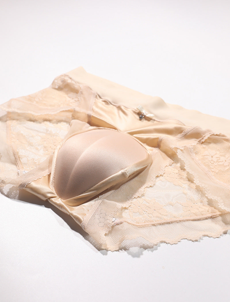 Cross-border Hot-Selling Low-Waist Sexy Lace Fake Vagina Hidden jj Underwear Briefs Transvestite Men and Women Cross-dressing Underwear