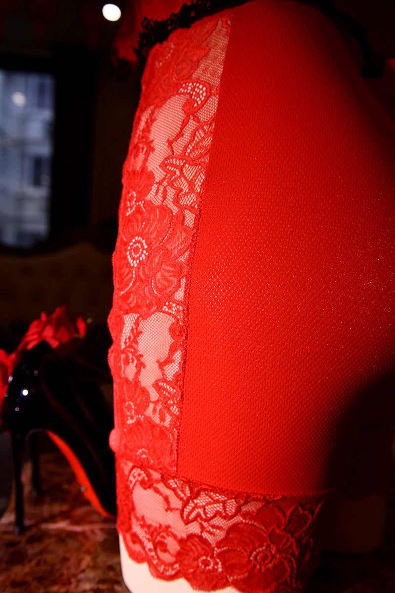 Sexy Underwear for Women, Tempting Open-Crotch, Sexy Lingerie for Couples, No Need to Take Off, Plus Size, Insertable Boxer Briefs, Passionate Set