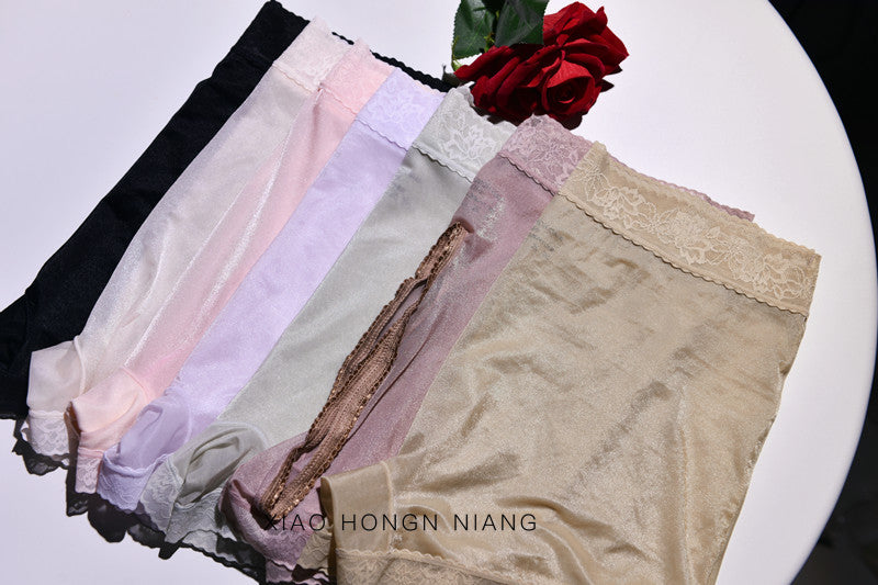 Little Red Matchmaker Floating Fly Boxer Briefs Ultra-thin Men's Silky Nude Ice Silk Plus Size Sexy Belt jj Set of Shiny Underwear