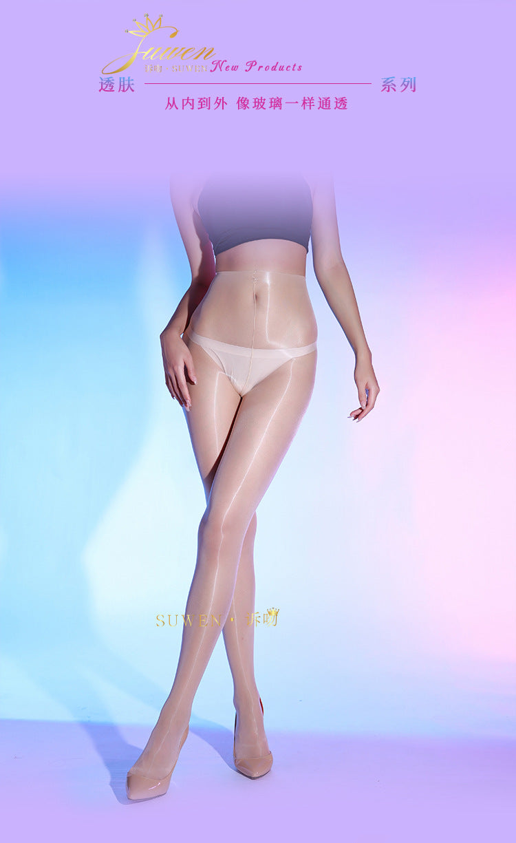 640High Density Needle「Kyoho Jelly」One-Line Open Crotch Glossy Stockings Ultra-Thin Smooth Shiny Transparent Pantyhose