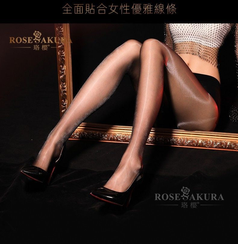 360Seamless Aurora Stockings Open Crotch Women's Fully Transparent Sexy Temptation Free Take Off Erotic Silky Smooth Oil Shiny Socks
