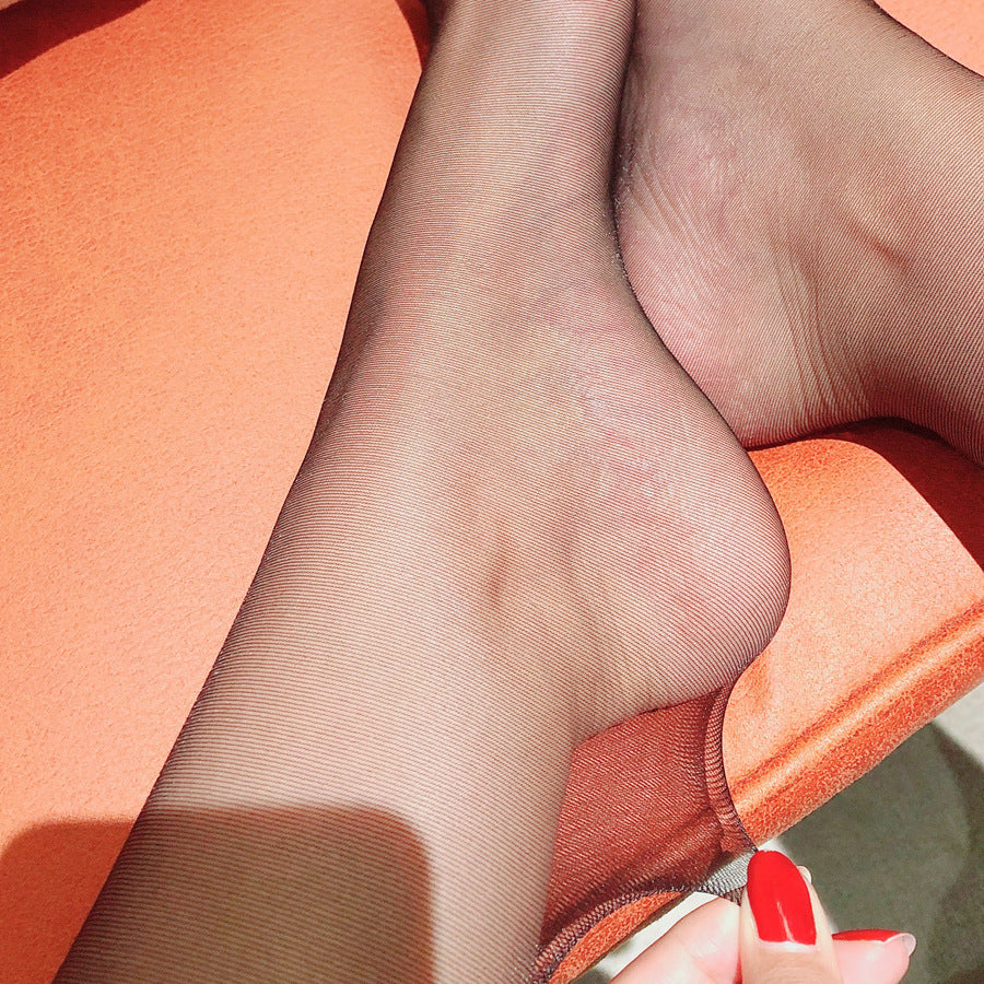 Third Generation Ultra-Thin Pantyhose White with Footed Design One-Line Extended175Wearable Black Invisible Retro Blue