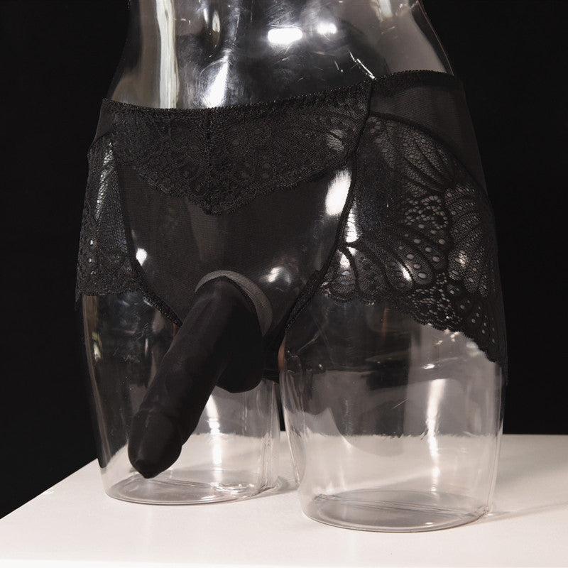 Men's Lace Thong Underwear Fully Transparent Delicate Sexy Fun Plus Size Lace Low Waist Triangle Breathable