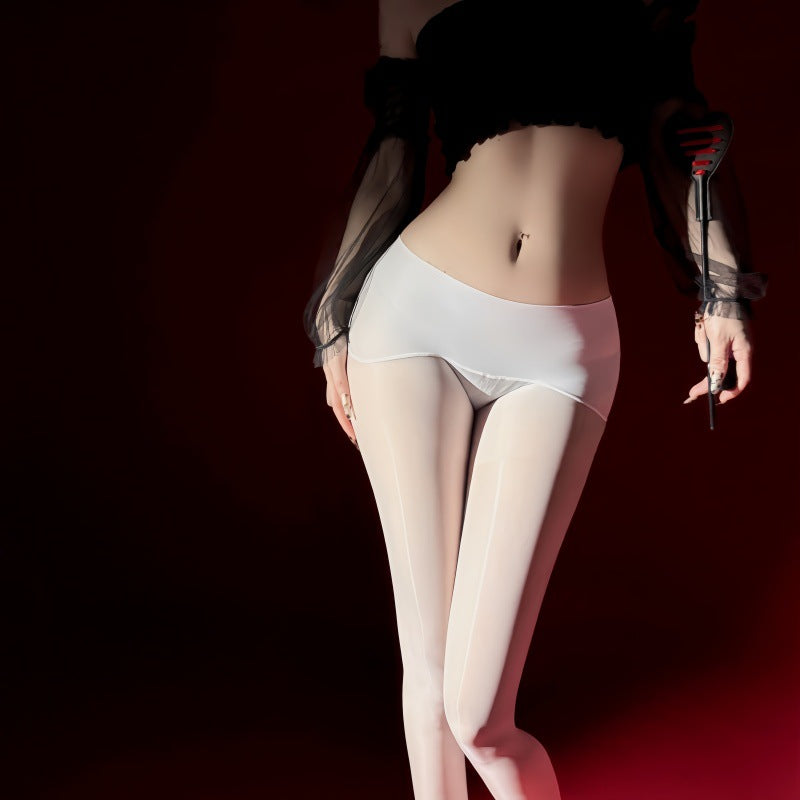 8D Shiny Seamless Crotch Stockings for Women Spring and Autumn Sexy Satin Glossy Pantyhose Seamless Sheer Stockings Sexy Horse Oil