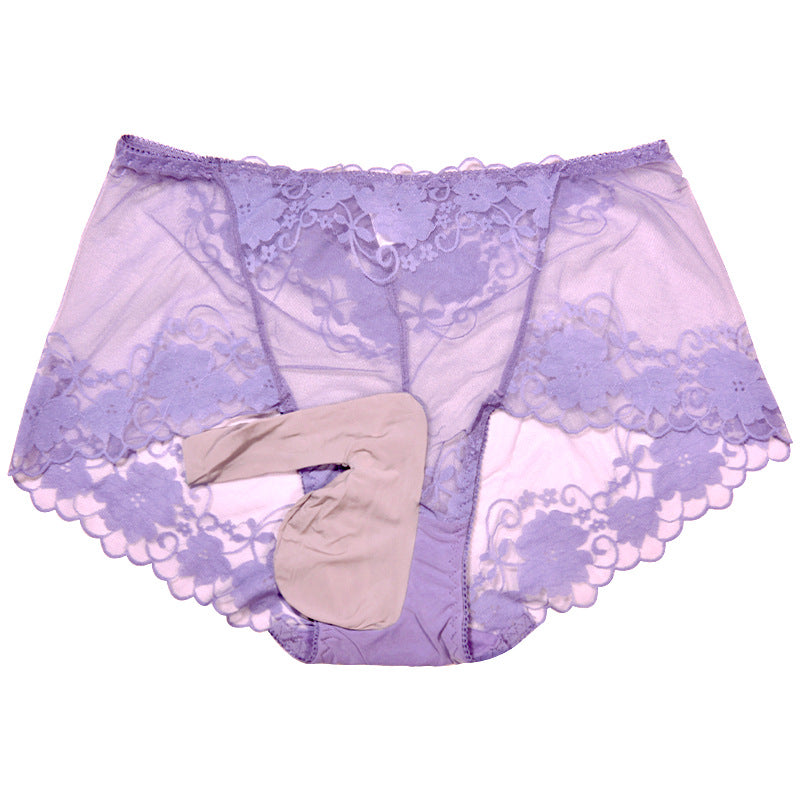 8175Japanese Style Sexy Lace Underwear for Men Belt jj Set of Butt-Lifting Thin Sexy Transparent Bullet-Resistant Separate Triangle Panties