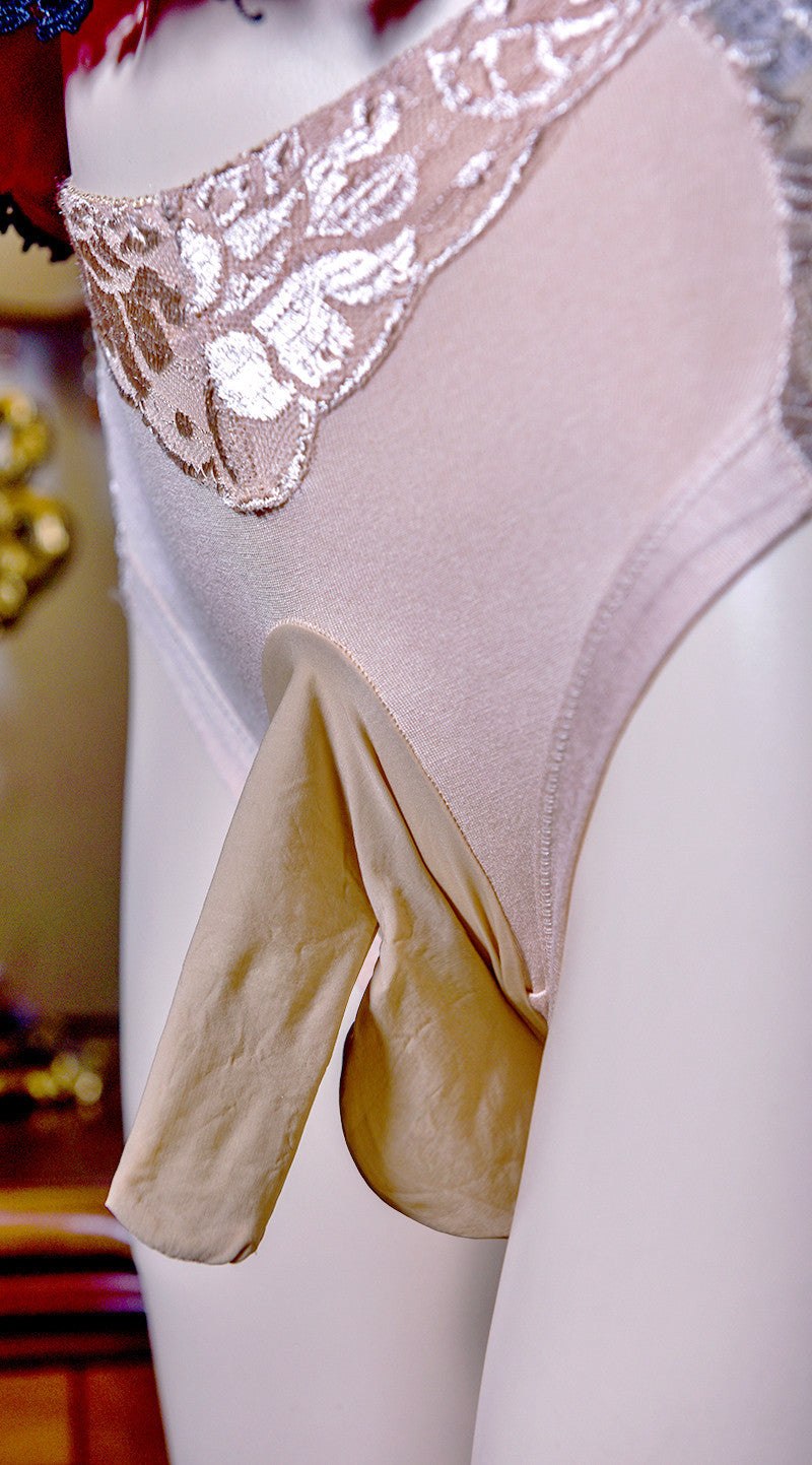 Men's Summer Underwear jj Set of Solid Color Ultra-Thin Lace Sexy Seamless Triangle Panties Plus Size Breathable Transparent