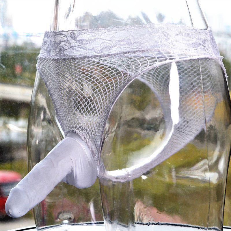 Couple's Underwear Men's Sexy jj Ice Silk Triangle Mesh Panties Hollow Temptation Silky Sexy No-Remove Lace Underwear