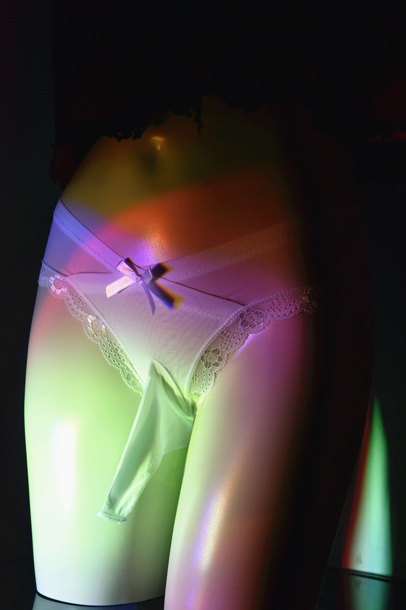 Men's Plus Size Japanese Style Underwear Couple Masturbation Bullet Separation Transparent Triangle Lace jj Transvestite Panties