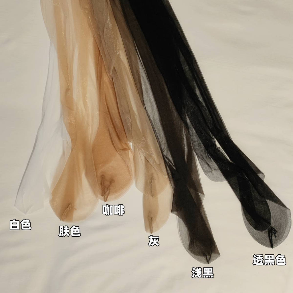 Third Generation Ultra-Thin Pantyhose White with Footed Design One-Line Extended175Wearable Black Invisible Retro Blue