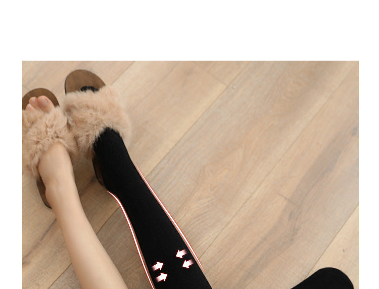 600Cotton Long Pantyhose for Tall People Gray Bare Leg Tights with Fleece Extra Long High Waist Hip Lift Footed Socks