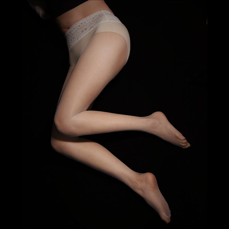 European and American Lace Silicone Non-Slip Waist Black Silk Pantyhose360Seamless Velvet Any Cut White Stockings Women Sexy