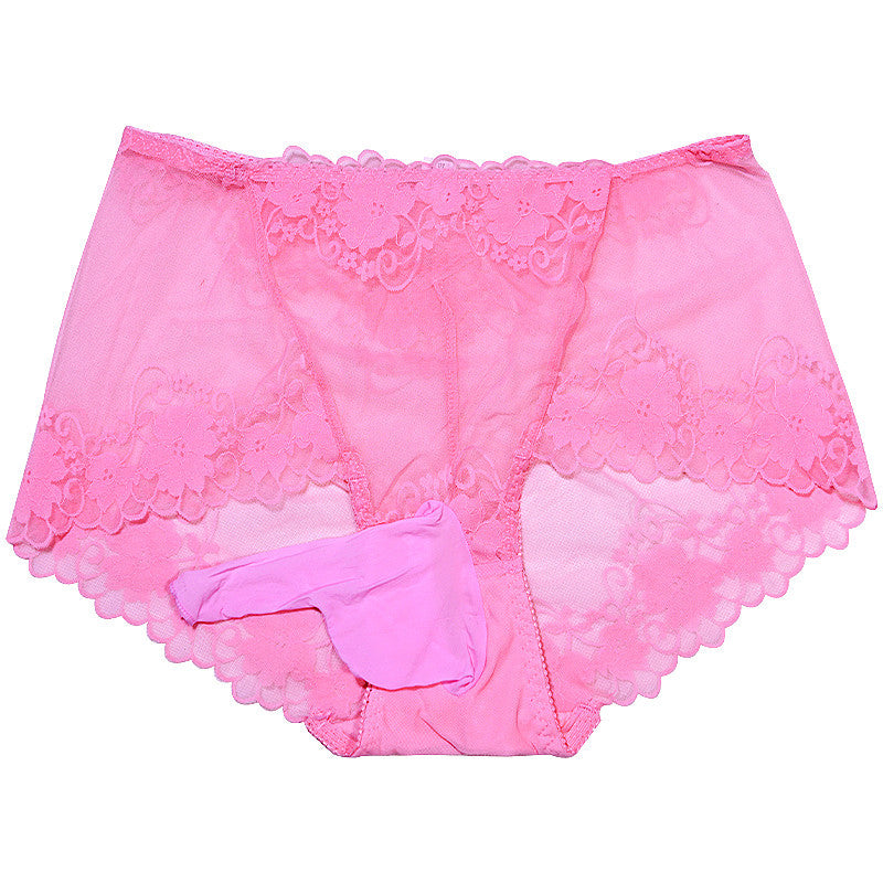 8175Japanese Style Sexy Lace Underwear for Men Belt jj Set of Butt-Lifting Thin Sexy Transparent Bullet-Resistant Separate Triangle Panties