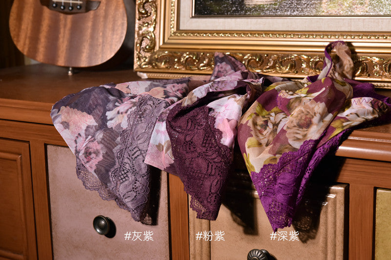 Little Matchmaker230Men's Mesh Triangle Underwear Large Size Printed Sexy Mid-Waist Ice Silk Ultra-Thin Men's Underwear