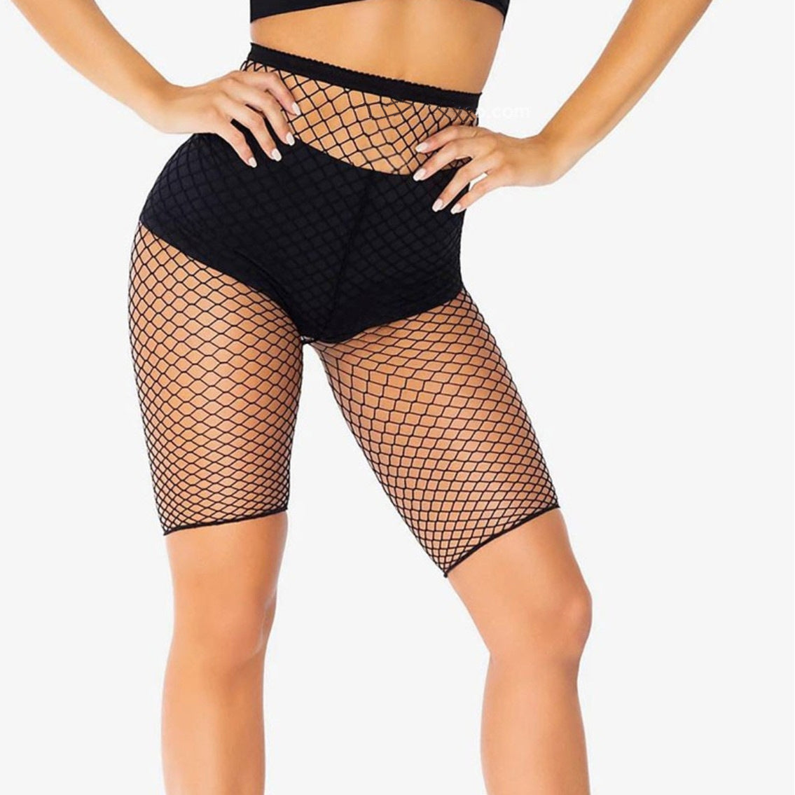 Fishnet Tights5Black Thin Pants ins Internet Celebrity Style Small Mesh Ultra Short Underwear for Women, Grid Short Hand-Torn