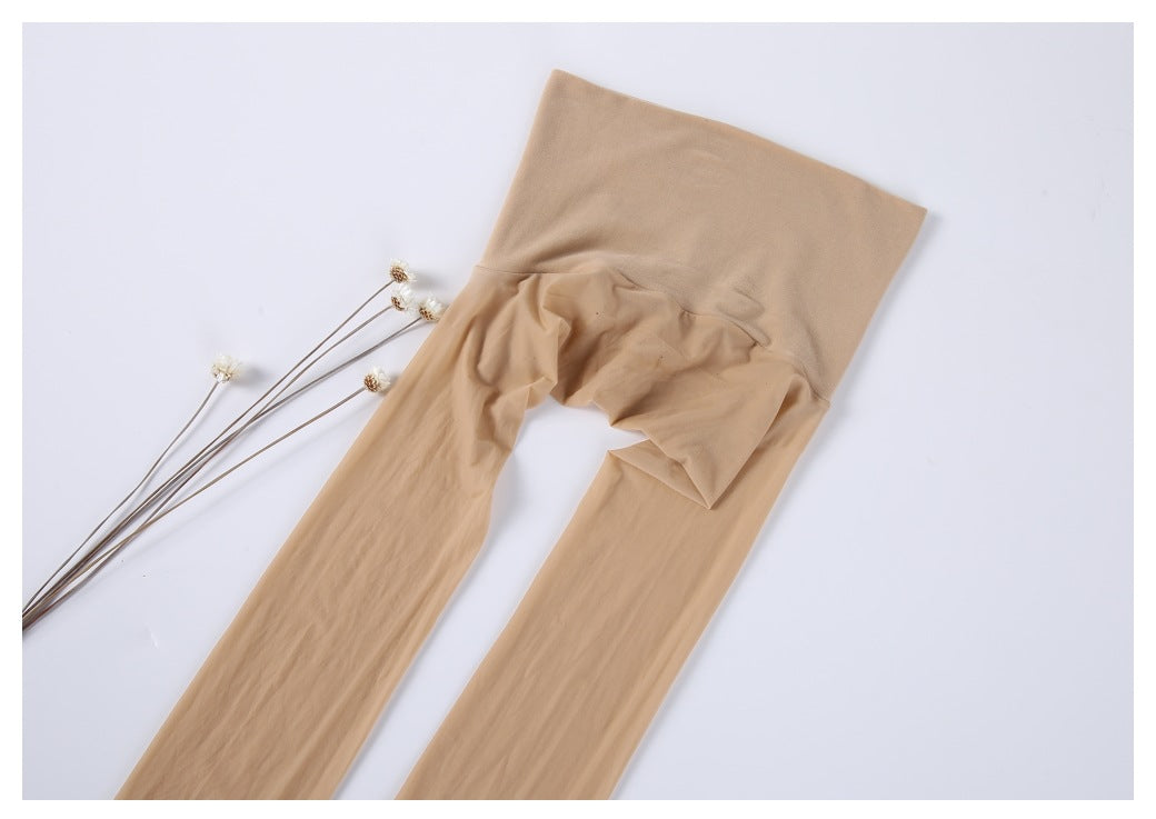 15D Horse Oil Socks 360Seamless High Waist Thin Anti-Snagging Steel Stockings Nude Color Bare Leg Invisible Stockings Female