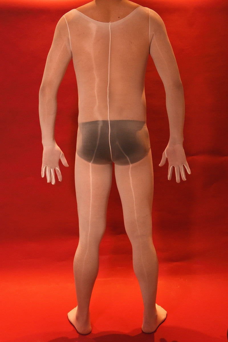 912Needle8d Shiny and silky men's five-finger bodysuit socks Glossy One-Piece Stockings for Men with Fingered Full Body Tights