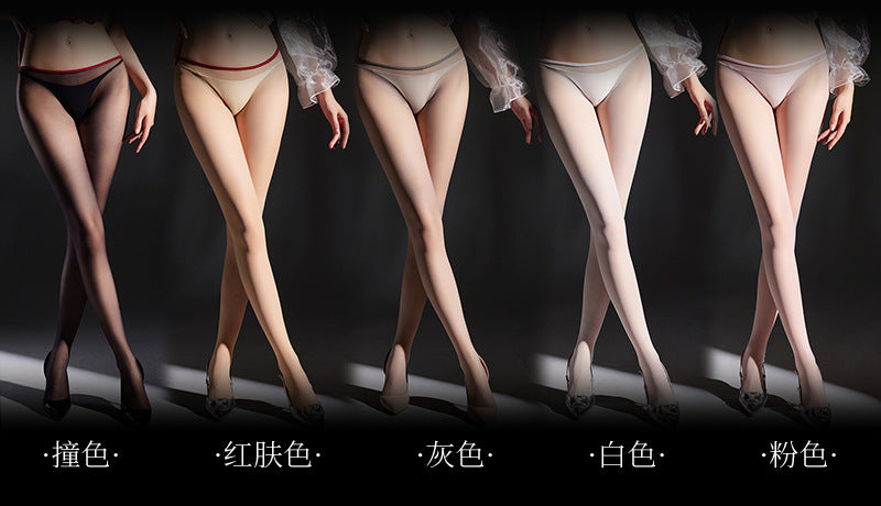 8mm Minimalist Narrow Edge Deep Crotch Seamless Stockings All Over Transparent Velvet360Seamless High Elasticity Pantyhose0D