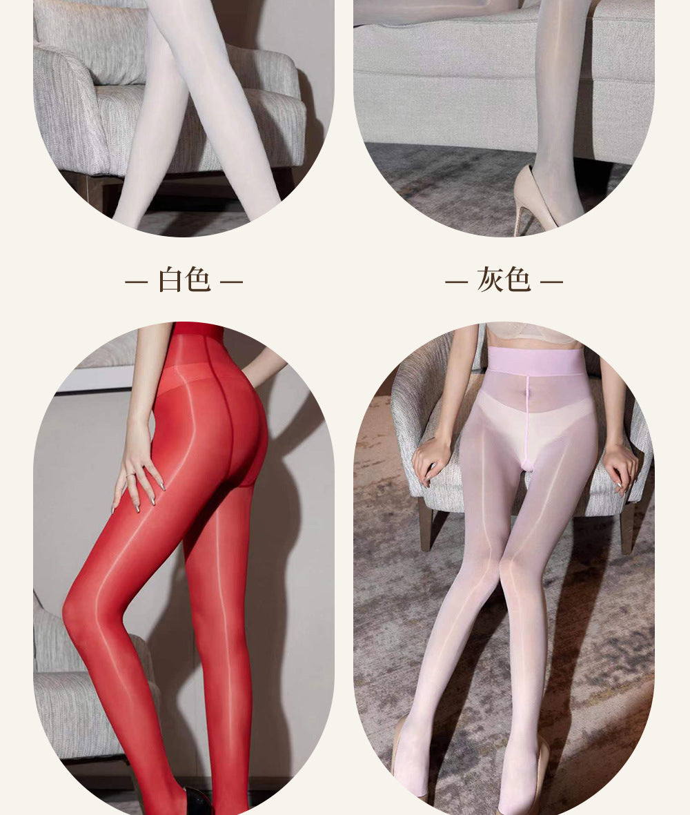 Aurora Series Glossy Seamless Crotch Silky Glossy Open Crotch Pantyhose New Sexy Horse Oil Stockings Seamless Pantyhose