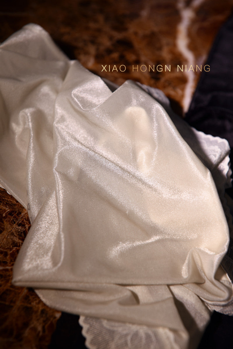 Little Red Dress Floating Fly Boxer Briefs Ultra-thin Silky Nude Ice Silk Plus Size Sexy Fun Crotchless Shiny Underwear for Women