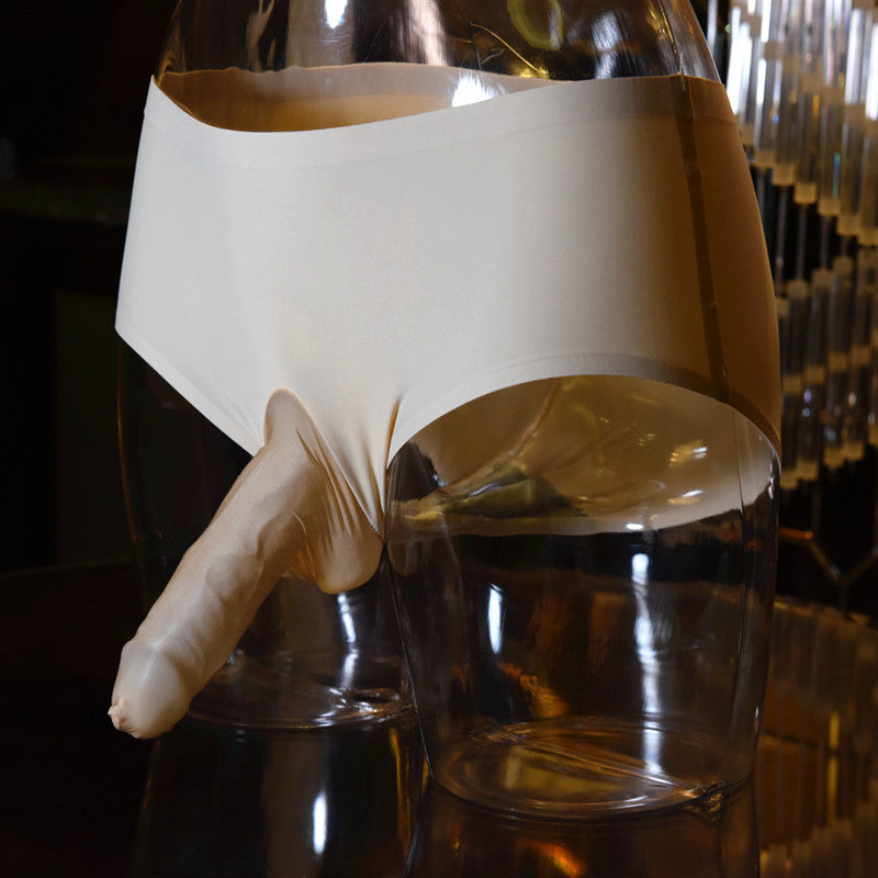 Men's Ultra-Thin Ice Silk Seamless Mask Underwear jj Sexy and Fun Youth Breathable Quick-Dry Mid-Waist Briefs