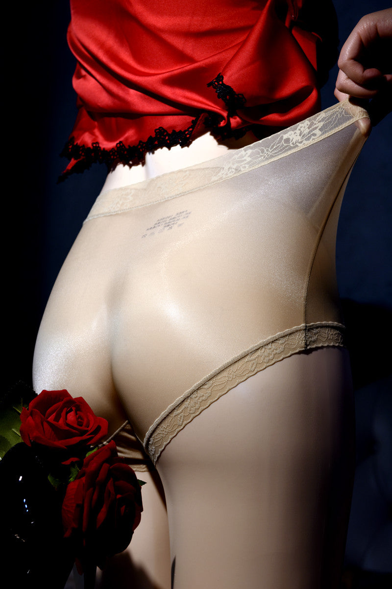 Ultra-thin Silky Smooth Stockings jj Men's Transparent Transvestite Sexy No-Remove Briefs Quick-Dry Summer Ice Silk Shorts