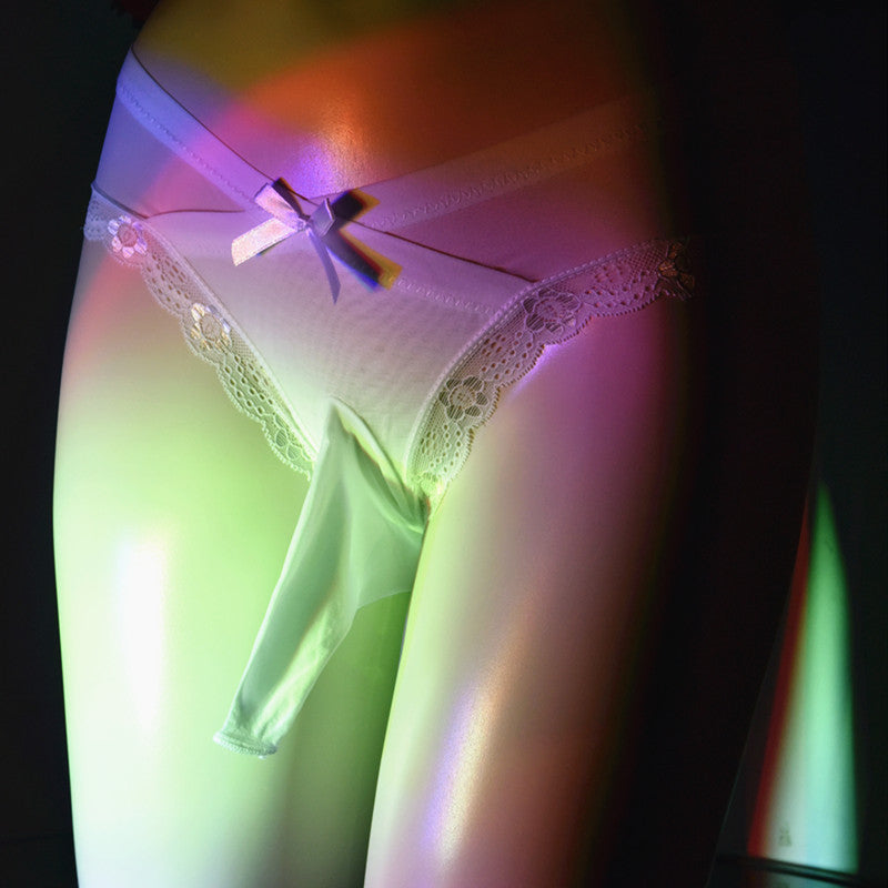 Men's Plus Size Japanese Style Underwear Couple Masturbation Bullet Separation Transparent Triangle Lace jj Transvestite Panties