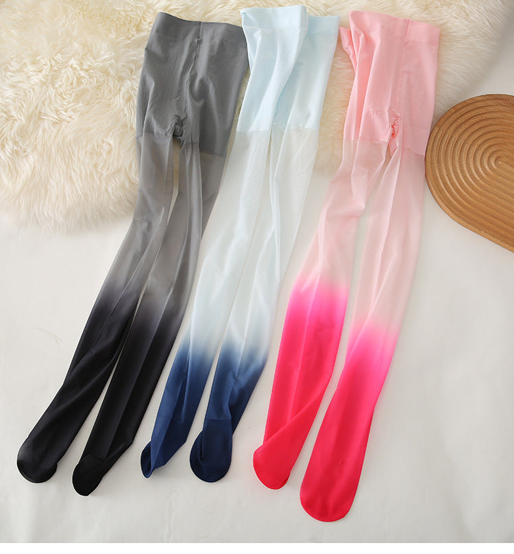 Any Cut Gradient Color Stockings Colorful Anti-Snag Black Gray Pantyhose Women Velvet Gradient Socks Yiwu Warehouse