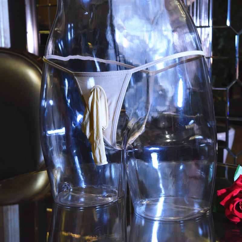 Men's Glossy Thong jj Men's Underwear Elephant T Transparent ultra-thin breathable stockings tight mesh low waist