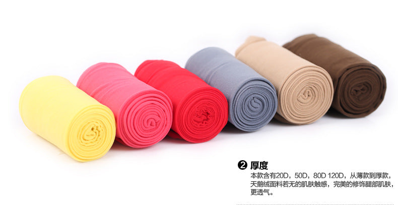 100D Velvet Pantyhose Candy Color with Enhanced Coverage No-show Socks Stall Non-Slip Beautiful Leg Socks