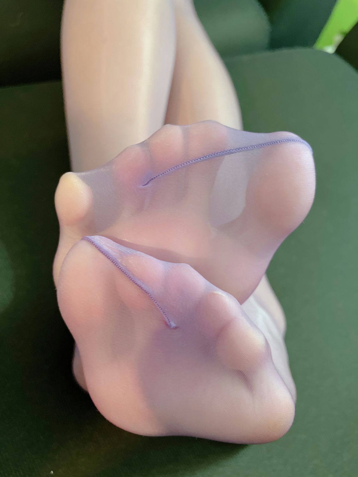 Aurora Open Crotch Stockings for Women Glossy360Seamless Sexy Silky Smooth Violet Plum Red Fashion Slimming