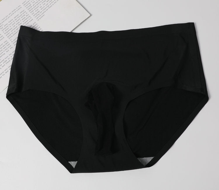 Ice Silk Triangle Men's Belt jj Set of Stockings and Underwear, Non-Rolling Edge, Sexy Transparent Tight-Fitting Plus Size Men's Briefs