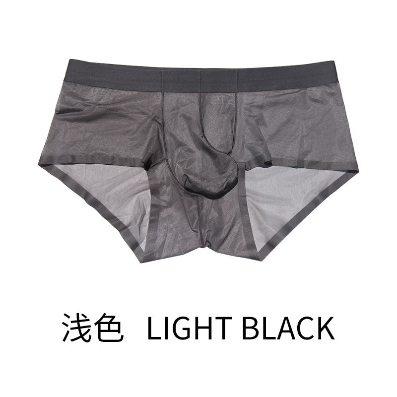 XHN8001Ice Silk Men's Underwear Sexy See-through Fully Transparent Briefs Cool Silky Flowing Sexy Underwear