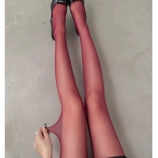 2024New Year's New Internet Celebrity Women's Matte Red Leggings Christmas Wedding Spring and Summer Stockings Dropshipping