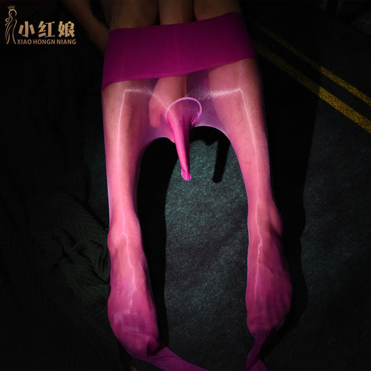 Aurora Series Men1D Seamless Shiny Stockings Ultra-Thin Sexy Fun Transparent Toe360Seamless jj Stockings