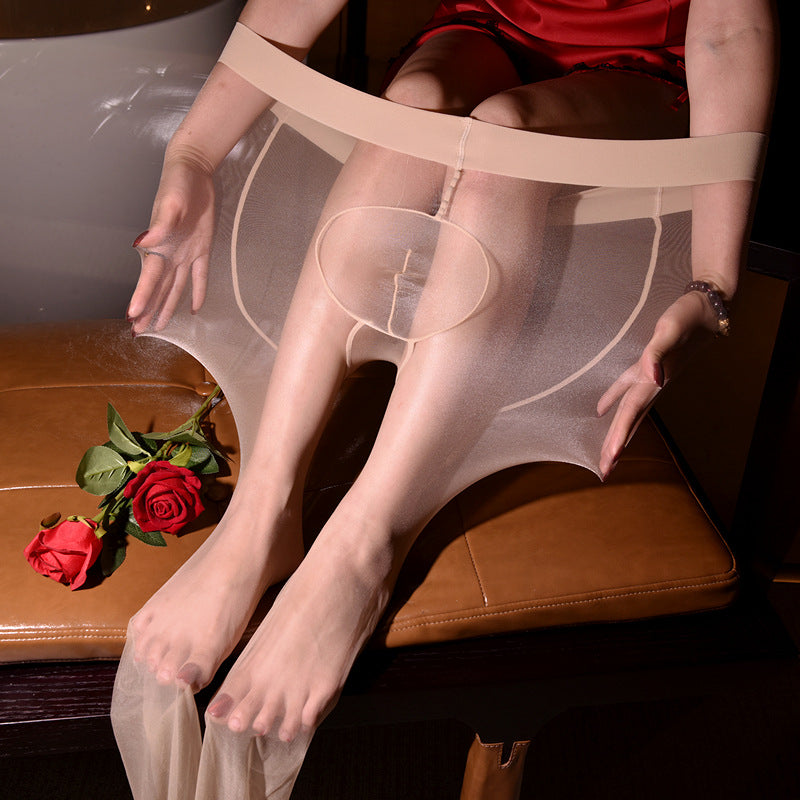 【Capacity】200Plus Size Stockings Naturally Silky Thin Invisible Sexy Leg Artifact Open Crotch Men's Pantyhose