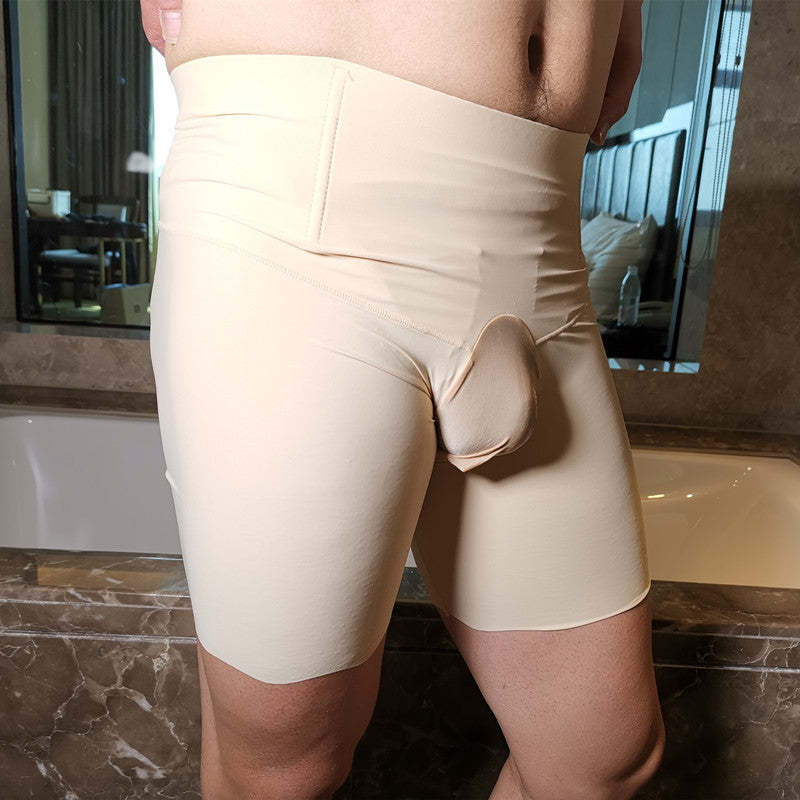 Ice Silk Men's Belt jj Set of Stockings and Underwear Sexy Men's Slim Fit Summer Cool Plus Size Erotic TT Boxer