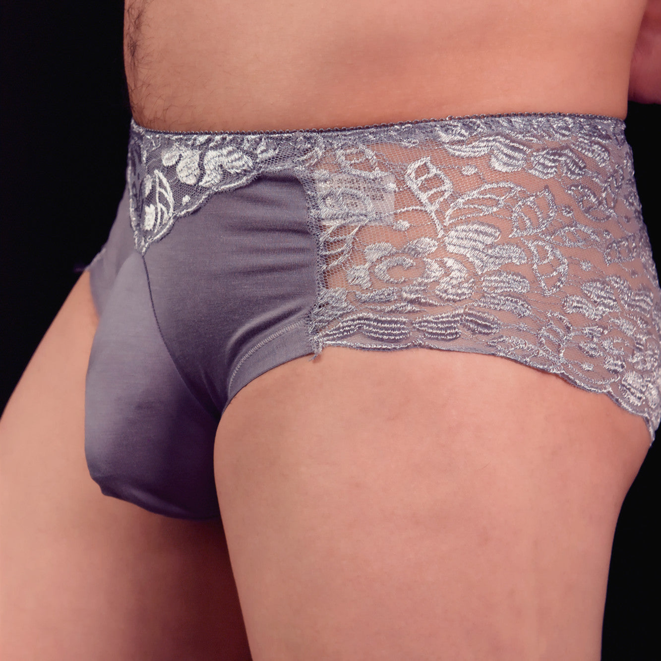 Little Red Luxury Men's Underwear Breathable Lace Sexy Briefs Pure Cotton Plus Size U Pouch Bag Underwear Shorts