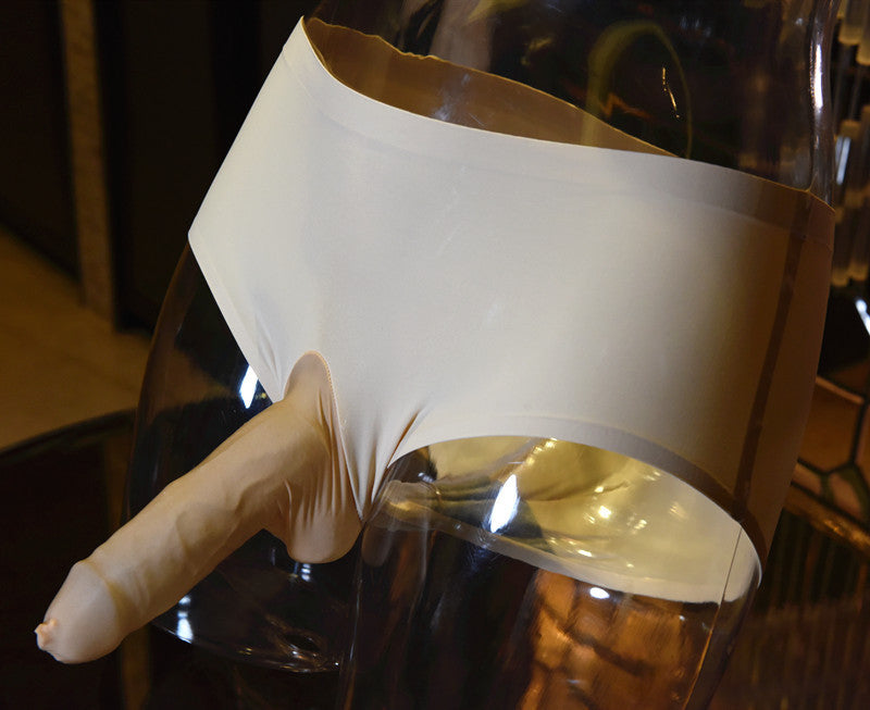 Men's Ultra-Thin Ice Silk Seamless Mask Underwear jj Sexy and Fun Youth Breathable Quick-Dry Mid-Waist Briefs