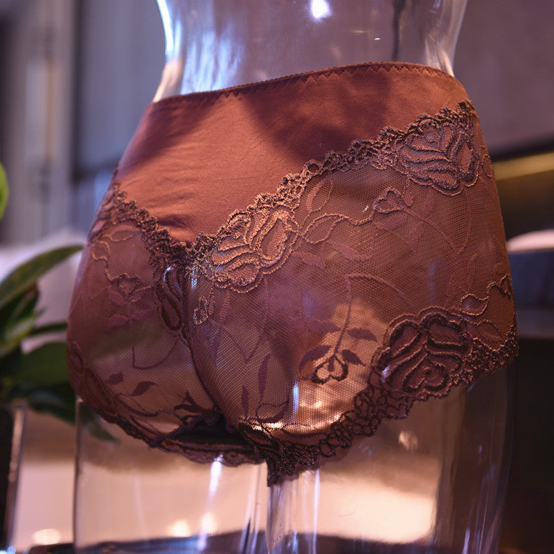 Men's Lace Sexy Underwear Men's Boxer Briefs Breathable Thin Sexy Open Crotch jj Set of Youth Boxer Shorts for Summer