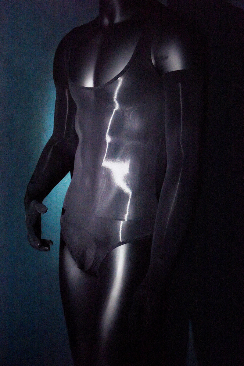 Men's Sexy Stockings Swimsuit Shiny One-piece Suit with jj Set of Fun912Ultra-thin Needle Airplane Socks Tempting Foot Fetish