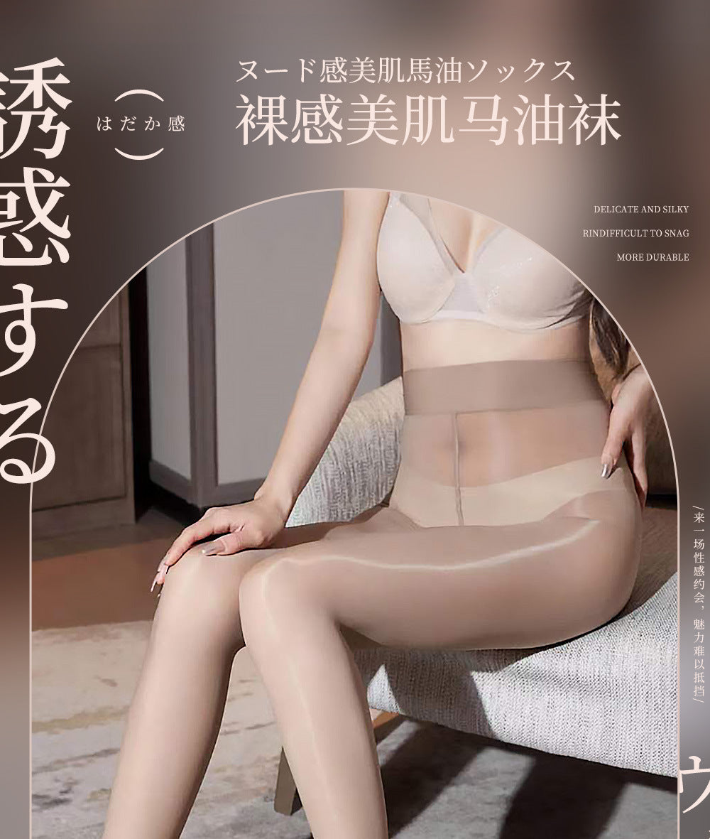 Aurora Series Glossy Seamless Crotch Silky Glossy Open Crotch Pantyhose New Sexy Horse Oil Stockings Seamless Pantyhose