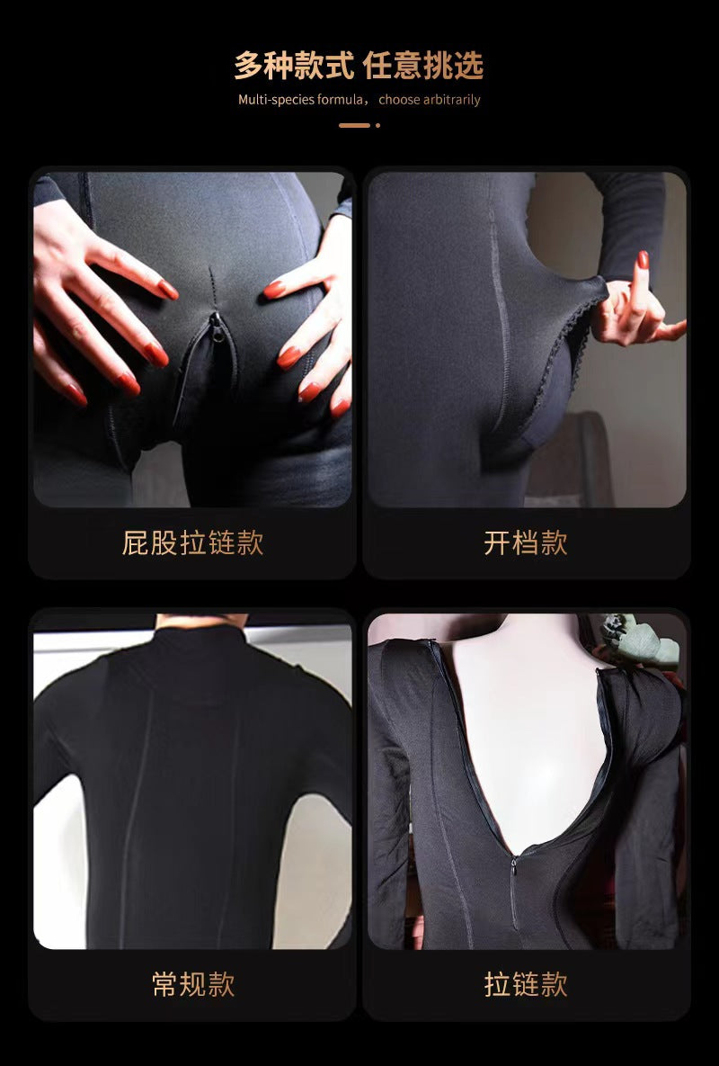 2023Silky Smooth Full Body Shapewear Tights Bare Leg Artifact Black Silk Autumn Winter Nude Feel Fake Sheer Sexy Body Shaping One-Piece
