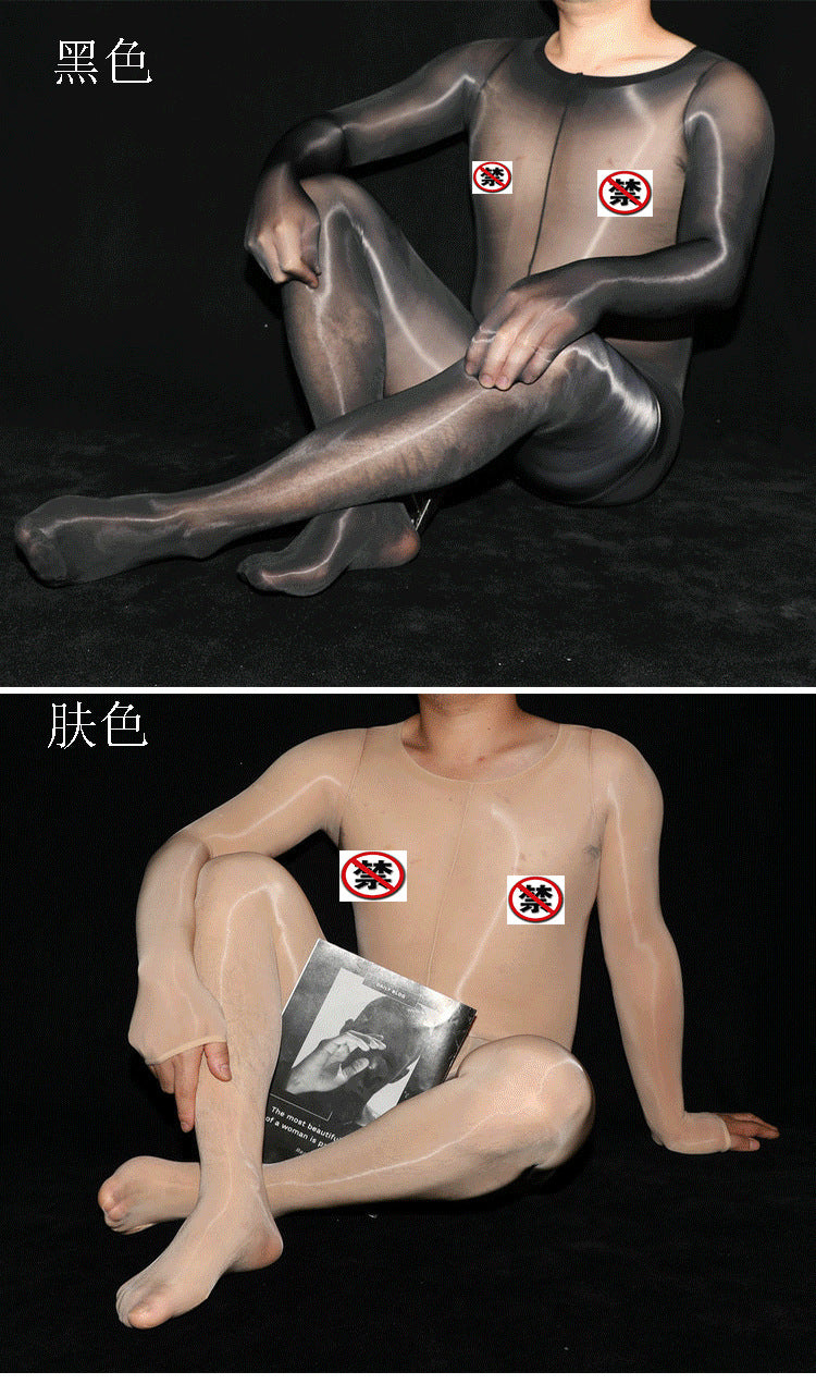 AliExpress Plus Size Shiny Full Body Stockings Bodysuit Shiny912Needle Tape jj Men's Full Body Stockings with Pants Set