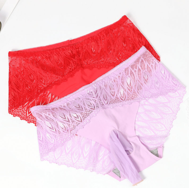 Men's Ice Silk Underwear Lace Sexy Ultra-thin Breathable Seamless Briefs Men's Underwear jj Sexy Stockings and Panties Set