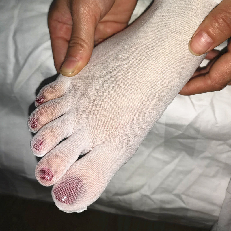 Men's Pantyhose Stockings Bare Legs Five Fingers360Seamless Full Transparent Anti-Snag Invisible Toe Separator for Summer